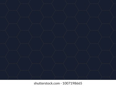 Vector seamless pattern with polygons. Linear geometric texture. Hexagonal abstract background. Polygonal grid with thin line elements.