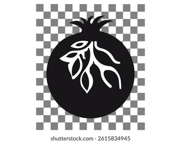 Vector seamless pattern with pomegranate. Pomegranate Flat Design Turkey Icon. Whole and sliced fresh fruit whole and sliced Pomegranate colorful icon.