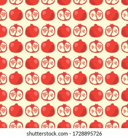 vector seamless pattern with pomegranate. Fruit texture for textile, print or any design