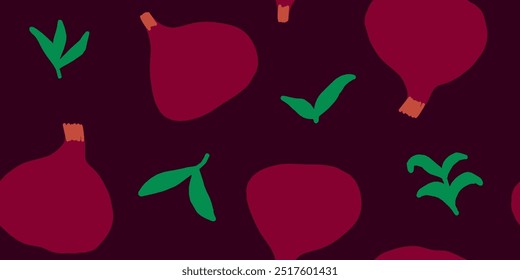 Vector seamless pattern with pomegranate fruits and seeds. Modern floral print. Seamless pattern. Hand drawn style.

