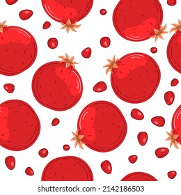 Vector seamless pattern with pomegranates.  Perfect for kids fabric, textile, wrapping.