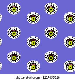 Vector seamless pattern in pop art style. Eyes.