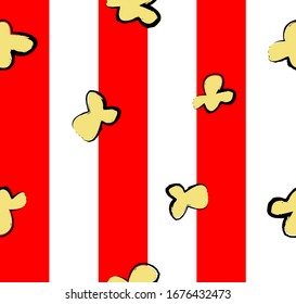 Vector seamless pattern with pop corn