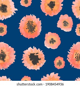 vector seamless pattern poppies background