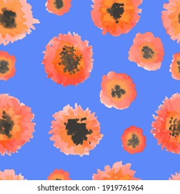 vector seamless pattern poppies background