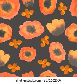 vector seamless pattern poppies background