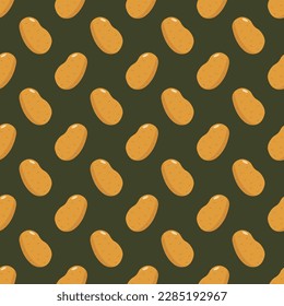 Vector seamless pattern of potato, background.