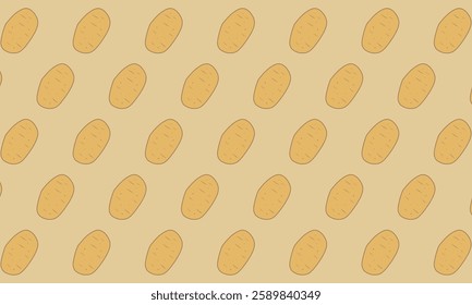 Vector seamless pattern of potato. potato pattern Background. potato background.