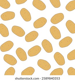 Vector seamless pattern of potato. potato pattern Background. potato background.