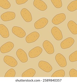 Vector seamless pattern of potato. potato pattern Background. potato background.