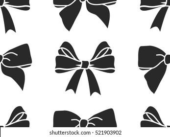 Vector seamless pattern with present bows