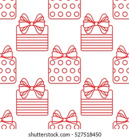 Vector  seamless pattern with presents