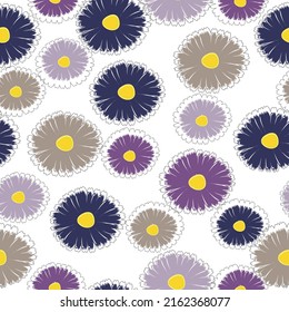 Vector seamless pattern. Pretty pattern in small flowers.  Small colorful flowers. White background.