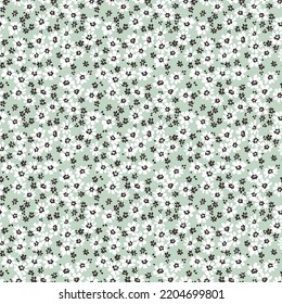 Vector seamless pattern. Pretty pattern in small flowers. Small white flowers. Pale blue background. Ditsy floral background. The elegant the template for fashion prints. Stock vector.