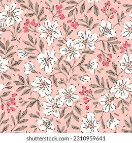 Simple Pink Flower Seamless Pattern