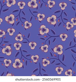 Vector seamless pattern. Pretty pattern in small flower. Small white flowers. Pale blue background. Ditsy floral background. The elegant the template for fashion prints.