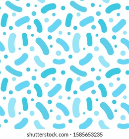 Vector seamless pattern of probiotics / prebiotics. Microflora background. Blue bifidobacteria