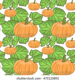 Vector seamless pattern. Pumpkin, Halloween, 
