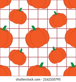 Vector seamless pattern with pumpkins