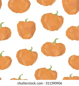 Vector seamless pattern with pumpkins