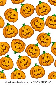 Vector seamless pattern with pumpkins. Pattern for Halloween. Template for cards, paper, wallpaper, textile and other uses.