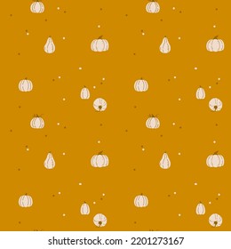 Vektornahtloses Muster mit Kürbissen. Halloween-Konzept