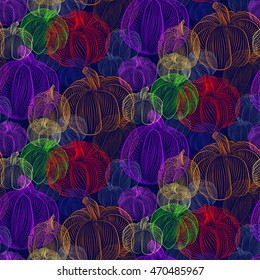 vector seamless pattern of pumpkins. illustration on a Halloween theme