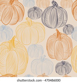 vector seamless pattern of pumpkins. illustration on a Halloween theme