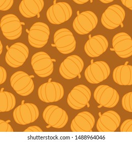 Vector seamless pattern with pumpkins. Simple design for greeting card, gift box, wrapping paper, web design.
