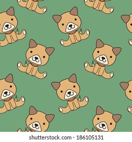 Vector seamless pattern with puppies