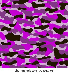 ?amouflage vector seamless pattern in purple color. Military disguise for the desert. Khaki texture. Can be used as print on clothes, wrapping paper, design of banners.