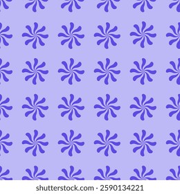 Vector seamless pattern with purple decorative flowers