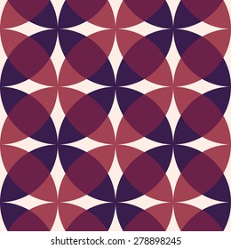 Vector seamless pattern with purple and violet segments of circles