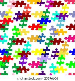 vector seamless pattern with puzzle.