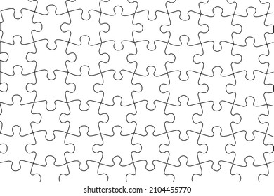 Vector seamless pattern of puzzle grid of black line on white background