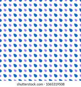 Vector seamless pattern with rain drops on a white background.