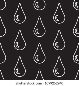 Vector seamless pattern. Rain and drops