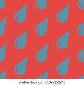 Vector seamless pattern. Rain and drops