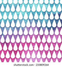 Vector Seamless Pattern with  Rain Drops on watercolor  background, fully editable eps 10 file with transparency effect