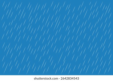 Vector seamless pattern of rain drops on a cloudy sky, pastel blue tones, cartoon weather scene with falling droplets, minimal rain background for kids prints, wall art, and nursery decor

