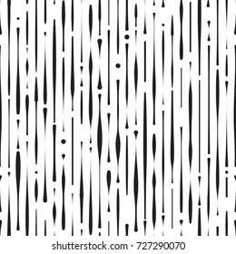 Vector seamless pattern with Rain drops. Abstract black stripes on white background. Rainy element modern design for posters, business cards and other decoration