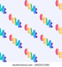 Vector seamless pattern with rainbow lettering 