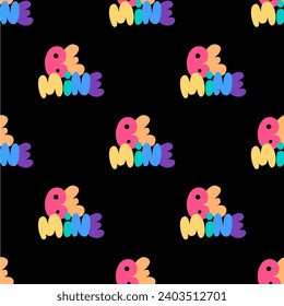 Vector seamless pattern with rainbow letters