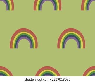 Vector seamless pattern with rainbows. St. Patrick's Day design. Background, wallpaper, paper or textile print