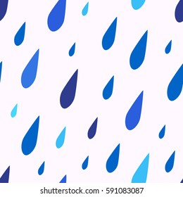 Vector seamless pattern of raindrops
