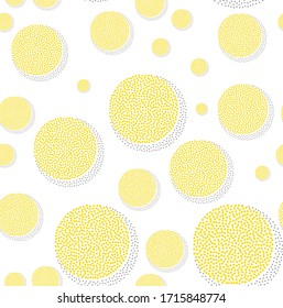 Vector seamless pattern in random circles.