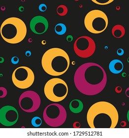 Vector seamless pattern in random circles.