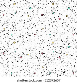 Vector seamless pattern. Random polka dots texture. Modern graphic design. Hipster creative print.