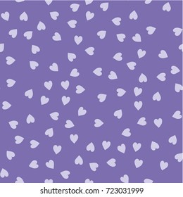 Vector seamless pattern. Randomly disposed hearts. Cute background for print on fabric, paper, scrapbooking. Modern graphic design. Hipster creative tileable print