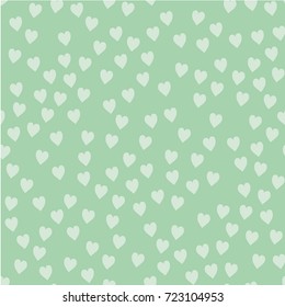 Vector seamless pattern. Randomly disposed hearts. Cute background for print on fabric, paper, scrapbooking. Modern graphic design. Hipster creative tileable print